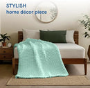 YnM Cooling Chunky Throw Blanket, Medium-Weight, Hand Knitted, Skin Friendly, Ventilated and Breathable, Machine Washable, Home Décor Piece for Couch, Sofa and Bed (Menthe Green, 60x80 Inch)