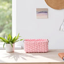 Small baskets for Organizing,Cute woven Storage basket with recycled paper rope for Shelves Bathroom,Little decorative basket,Set of 3 (Pink) by GreenHaven Gardens