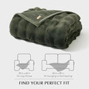EVERGRACE Ultra Soft Luxury Fluffy Ridgeline Faux Rabbit Fur Throw Blanket, Thick Warm Bubble Throw for Bed, Cozy Plush Reversible Blankets for Couch, Chair, Sofa, Green, 50x60 Inches, 870 GSM by CozyNest Decor