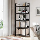 NUMENN Bookshelf, 5 Tier Bookshelves, Home Office Bookcase Shelf Storage Organizer, Free Standing Storage Shelving Unit for Bedroom, Living Room and Home Office, Carbon Fibre by CozyNest Decor