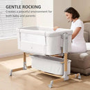 3 in 1 Baby Bassinet, Rocking Bassinet, Bedside Bassinet, 6-Height Adjustable, Bassinet Bedside Sleeper, Bedside Bassient for Baby with Comfy Mattress, Breathable Mesh, Large Storage Basket by CozyNest Decor