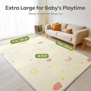 Extra Large Foldable Play Mat, Reversible Baby Play Mat with Edge Reinforcement, Non-Toxic & Waterproof Baby Mat for Floor, Foam Playmat with Travel Bag, Rainbow, Cloud & Moon, 79"x71" by TinyTreasures Baby Boutique