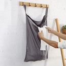 Linen Hanging Laundry Bag, 100% Linen Over The Door Laundry Hamper with Buttons and Zipper, Space Saving Door Hampers for Laundry Dirty Clothes Home Travel, Grey by CozyNest Decor