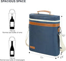 ZORMY 3 Bottle Insulated Wine Tote Cooler Bag, Portable Carrier with Corkscrew Opener and Shoulder Strap for Beach Travel Picnic, Unique Gift for Wine Lovers Navy Blue by TinyTreasures Baby Boutique