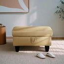 Ottoman Rectangular Storage Ottoman Bench, Flannel Footrest Stool Footstool with Lid for Living Room, Bedroom, Entryway, Light Brown, 28.5"x19"x17.5" by CozyNest Decor
