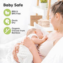 Organic Nursing Pads - 14 Washable Viscose Derived from Bamboo Breastfeeding Pads, Wash Bag, Reusable Breast Pads for Breastfeeding, Nipple Pads for Breastfeeding Essentials(Bare Beige, XL 5.5") by TinyTreasures Baby Boutique