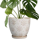 Ceramic Planter 8 Inch Plant Pot with Drainage Hole and Saucer Ceramic Pots for Indoor Plants Outdoor Large Flower Pot for Home Decor White by CozyNest Decor