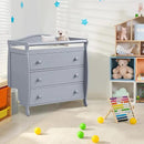 Costzon 3-Drawer Changing Table, Infant Diaper Changing Station with Drawers, Safety Rails & Strap, Baby Changing Table Dresser for Nursery, Easy Assembly (Gray) by CozyNest Decor