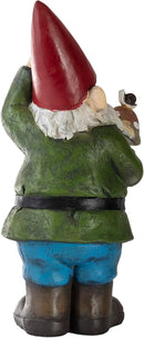 Alpine Corporation 12" Tall Outdoor Garden Gnome with Mushroom Yard Statue Decoration by GreenHaven Gardens