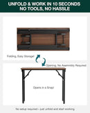 Frylr Small Folding Computer Desk – Portable 35.8 Inch Foldable Laptop Table, Collapsible and Compact for Easy Storage and Fast Setup, Lightweight for Small Spaces, Craft and Study Use, Dark Walnut by CozyNest Decor