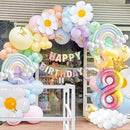 Pastel Balloons 8th Birthday Decorations for Girls, 219 Pastel Balloon Garland Kit with Flowers, Happy Birthday Banner, Cake Topper, 3D Butterflies, Number 8 Balloon for PastelBirthday Decorations by TinyTreasures Baby Boutique