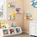 Forbena Floating Nursery Book Shelves for Wall Set of 4, White Wall Bookshelf for Kids Room, Small Wood Book Shelf Bookshelves for Baby Teen Boys Girls Bedoom Bathroom Toy and Decor Storage by TinyTreasures Baby Boutique