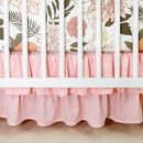 4-Piece Crib Bedding Set for Girls, Pink Baby Girl Bedding Set with Crib Skirt, Baby Quilt, Crib Sheet and Diaper Stacker, Daisy Flower by TinyTreasures Baby Boutique