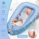 Baby Lounger - Baby Lounger for Newborn 0-24 Months, Breathable & Soft Cotton and Velvet Cover Baby Nest, Portable Tummy Time Lounger for Home and Travel, Ideal Baby Essentials & Shower Gifts by TinyTreasures Baby Boutique