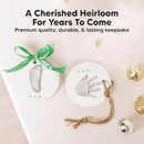 Baby Hand and Footprint Kit Girls, Boys - Personalized Baby Footprint Ornament Kit, Newborn Keepsake Gifts for New Mom, Easy to Use Handprint Makers, Cute Shower Gifts (Silver Paint) by TinyTreasures Baby Boutique