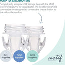 Motif Medical Pump-to-Bag Electric Breast Pump Adapter -Compatible w/Spectra S1 & S2 Breast Pump - Pump Adapter w/Twist Shield Connectors - 3-Step Time-Saving Nursing Pump Adapter (Set of 2) by TinyTreasures Baby Boutique