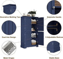 ChooChoo Bathroom Floor Cabinet, Modern Bathroom Storage Cabinet with 4 Doors and Adjustable Shelves, Freestanding Cupboard for Living Room, Navy Blue by CozyNest Decor