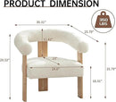 VKNOW Accent Chairs Set of 2, Modern Upholstered Living Room Chair Armchair with Solid Wood Legs, Comfy Barrel Arm Chairs for Living Room Bedroom, Cream by CozyNest Decor