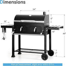 GREEN PARTY Barrel Charcoal Grill with Side Tables, 794 Square Inches Cooking Space, Large Charcoal BBQ Grill with 2 Height-Adjustable Charcoal Pans for Outdoor Backyard Patio Picnic Parties Camping by GreenHaven Gardens