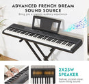 MUSTAR Digital Piano 88 Key Weighted with Stand, 88 Key Semi Weighted Keyboard Piano MEP-1100, Electric Piano Keyboard 88 Keys for Beginners, 2x25W Stereo Speakers, Case, Sustain Pedal, ABS, Black by TinyTreasures Baby Boutique