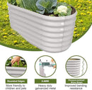 4x2x2ft Oval Galvanized Raised Garden Bed Kits Outdoor Large Metal Modular Planter Box 9-in-1 Raised Beds for Gardening,Vegetables,Fruits,Flowers & Herbs (White) by GreenHaven Gardens