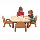 Children’s Factory Baseline Toddler Square Table and Chairs Set, Natural Wood – Includes One 30”, 12” High Square Table and Four 5” High Chairs – Durable, Lightweight, Easy to Move by CozyNest Decor
