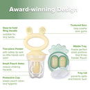 Haakaa Baby Fruit Food Feeder & Mini Freezer Nibble Tray Combo, Breastmilk Popsicle Molds for Baby Cooling Relief, BPA Free Silicone Feeder for Safe Infant Self Feeding, 4 Month+ (Oat) by TinyTreasures Baby Boutique