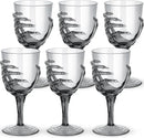 Dandat 6 Pcs Halloween Skeleton Hand Goblets 12oz Clear Plastic Halloween Cups Skull Wine Glass Set for Creepy Spooky Party Decorations (Black) by CozyNest Decor