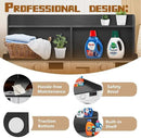 Royxen 2-Tier Washer Dryer Countertop,19.5"H Wood Washer and Dryer Topper with Storage Shelf,Laundry Countertop Over Washer Machine, Universal Fit for Laundry Room Organization (Black, 54"W X 27.5"D) by CozyNest Decor