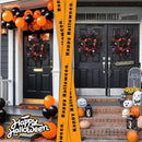24" Glitter Halloween Wreath Outdoor - Sparkly Balls, Skulls, Bat, Skeleton, Pumpkin on Black Twig | Front Door Outside Goth Decor for Spooky Night by CozyNest Decor