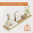 Fun Memories 30" Rustic Wood Deep Floating Shelves for Wall, Invisible Brackets for Decor & Storage, Living Room, Bathroom (Oak, Set of 2) by CozyNest Decor