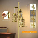 Oneach 70" Industrial Floor Lamp, Stepless Dimmable Standing Lamp with 3 Bulbs, Farmhouse Corner Standing Tree Lamp for Living Room, Tall Lamps for Bedroom, Office, Study Room, Dining Room, Gold by CozyNest Decor
