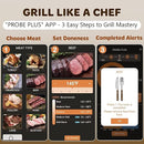 Accurate Smart Wireless Meat Thermometer - 4 Probes, Long Range Bluetooth, Real-time Alerts, Dishwasher Clean, Waterproof, Digital Cooking Thermometer for Grill, BBQ, Oven, Smoker by TinyTreasures Baby Boutique