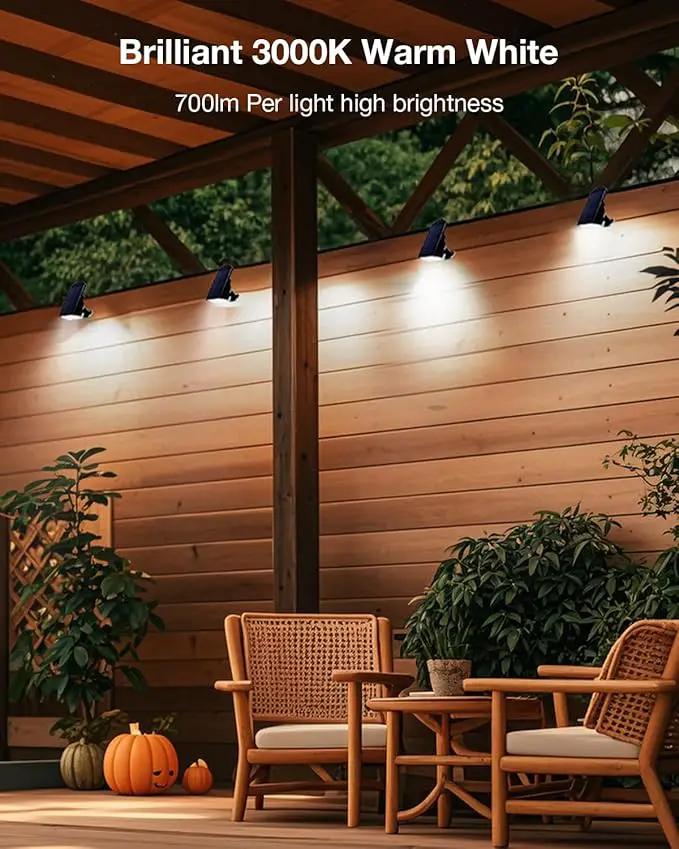 Solar Power Spotlight Outdoor Waterproof Landscape LED Accent Lighting for Yard, Tree, Plants, Walls, Path, Garden, Statues, Adjustable Brightness,Dusk to Dawn Long Lasting 4 Pack Cool White, photo 5 of 9