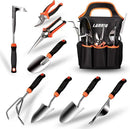 Garden Tool Set, 9 Piece Stainless Steel Heavy Duty Gardening Tool Set, with Non-Slip Rubber Grip, Storage Pocket, Ideal Gardening Gifts for Men by GreenHaven Gardens