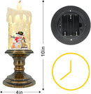 Christmas Flameless Candles, Flickering Flameless Candles with Timer, LED Candles Battery Operated, Snow Globe Candle Light for Christmas Decorations by CozyNest Decor