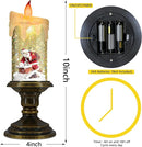 Christmas Flameless Candles, Flickering LED Candles with Timer, Snow Globe Candle Lights for Christmas Decorations by CozyNest Decor
