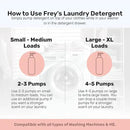 FREY Concentrated Liquid Laundry Detergent | Formulated for Sensitive Skin & HE Washers | Removes Stains Effectively | 50 Loads per Bottle (2-pack Jasmine Meadow)