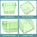 WOWBOX 25 PCS Plastic Drawer Organizer Set, 4 Sizes Desk Drawer Divider Organizers and Storage Bins for Makeup, Jewelry, Gadgets for Kitchen, Bedroom, Bathroom, Office, Clear Green by TinyTreasures Baby Boutique