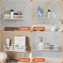 Spice Rack Wall Mount, 4 Pack Wall Spice Rack & Hanging Storage Baskets Organizer Wall Mount, Large Capacity Metal Spice Shelf for Kitchen Cabinet, Pantry Doors, Bathroom, Shower, Home Decor by CozyNest Decor