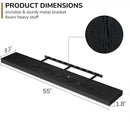 Fun Memories 55 Inch Floating Shelves - 9 Inch Deep Rustic Wooden Wall Shelves - Extra Deeper & Thicker Wall Mounted Storage Shelf for Living Room Kitchen Farmhouse - Rustic Black by CozyNest Decor