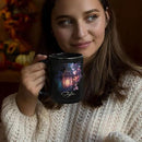 Custom Vintage Lantern With Flowers Coffee Mug, Personalized Name Ceramic Cup 11oz Or 15oz, Glowing Light And Flowers Mug, Customized Enchanted Nature Black Cup, Gift For Friends by CozyNest Decor