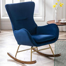 Velvet Rocking Accent Chair Upholstered Nursery Glider Rocker for Baby/Kids Comfy Nursing Lounge Side Chair for Living Room Bedroom, Blue by TinyTreasures Baby Boutique