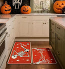 Halloween Kitchen Mat Set of 2, Spooky Skeleton Gothic Halloween Kitchen Decor, Halloween Rug for Floor, Indoor Spooky Home Decor with Non-Slip Backing,17 x 29 Inch & 17 x 47 Inch by CozyNest Decor