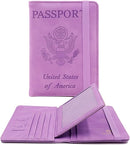 Melsbrinna RFID Passport Holder for Travel, Unisex Adults, Purple, Faux Leather, Travel Wallet, Passport Cover, RFID Protected by TinyTreasures Baby Boutique
