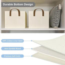 Closet Storage Bins, Fabric Closet Organizers and Storage Basket for Shelves, Collapsible Shelf Baskets for Organizing Shelves, Bedroom Clothes Basket, Beige, 3 Pack by CozyNest Decor