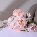 Duovlo Springs Flowers Artificial Silk Peony Bouquets Wedding Home Decoration,Pack of 1 (Spring Pure Pink) by CozyNest Decor