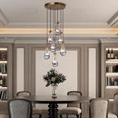 7 Light Raindrop Chandeliers, Brass Teardrop Cluster Pendant Lights Kitchen Island, Gold Dining Room Chandeliers Over Table Hanging Pendant Lighting for High Ceiling, Entryway Staircase by CozyNest Decor