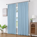 Joydeco Pinch Pleated Linen Curtains for Living Room, 100% Blackout Curtains 84 inches Long 2 Panel Thermal Insulated Pinch Pleat Drapes(Chambray Blue,40'' Wx84'' L) by CozyNest Decor