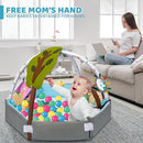 Baby Gym Play Mat, 8-in-1 Tummy Time Mat & Ball Pit with 6 Toys, Washable Baby Activity Play Mat for Visual, Hearing, Sensory, Motor Development, Baby Toys Gift for Toddler Infant 0-3-6-9-12 Month by TinyTreasures Baby Boutique